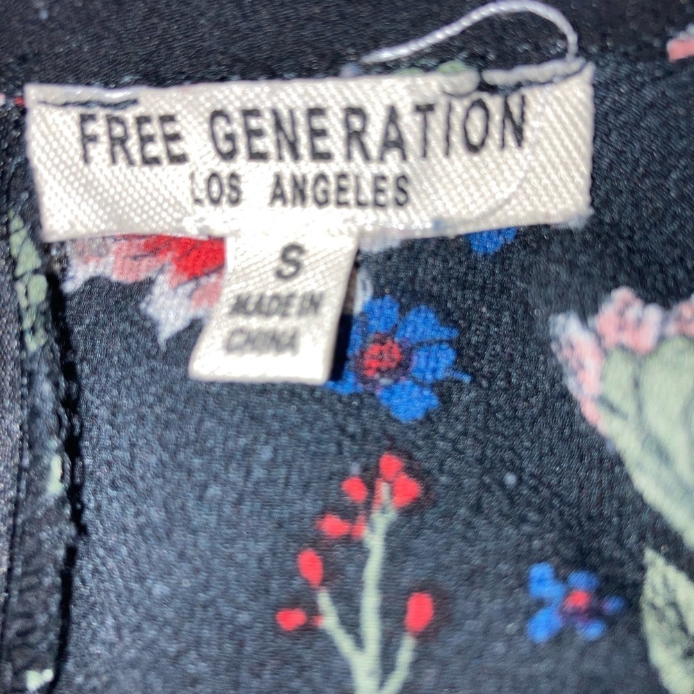 Free Generation Black Floral Mock Neck Dress S - Picture 9 of 11